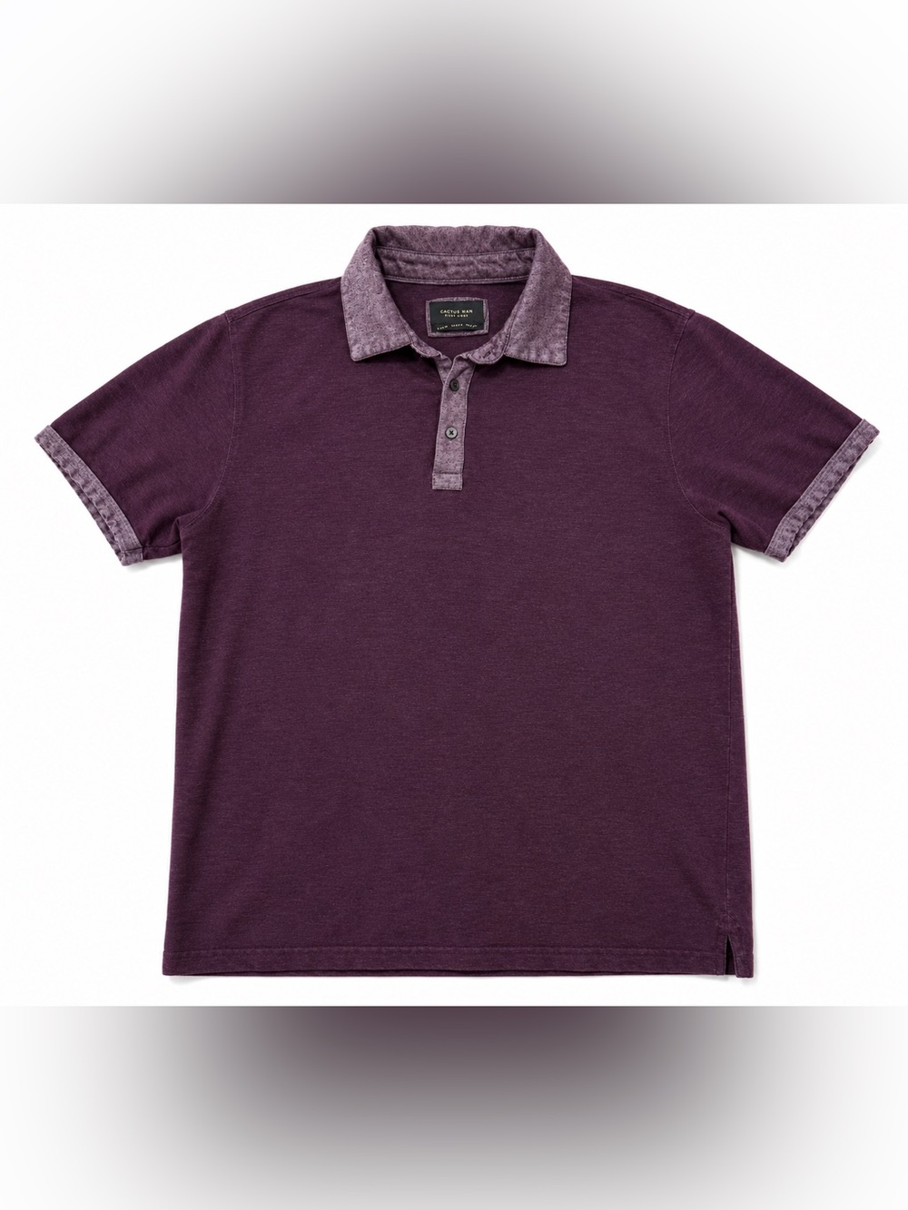 Cactus Man Ricky Singh Plum Polo Shirt Men’s Medium Washed Casual Short Sleeve